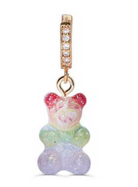 官同款出口带标挪威rainbow 树脂彩色彩虹色小熊CH吊坠