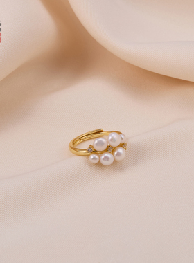 原创设计小众设计感珍珠戒指