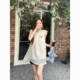 Bow knot polka dot halter neck shirt shirt for women summer new style French gentle style sleeveless shirt design niche top