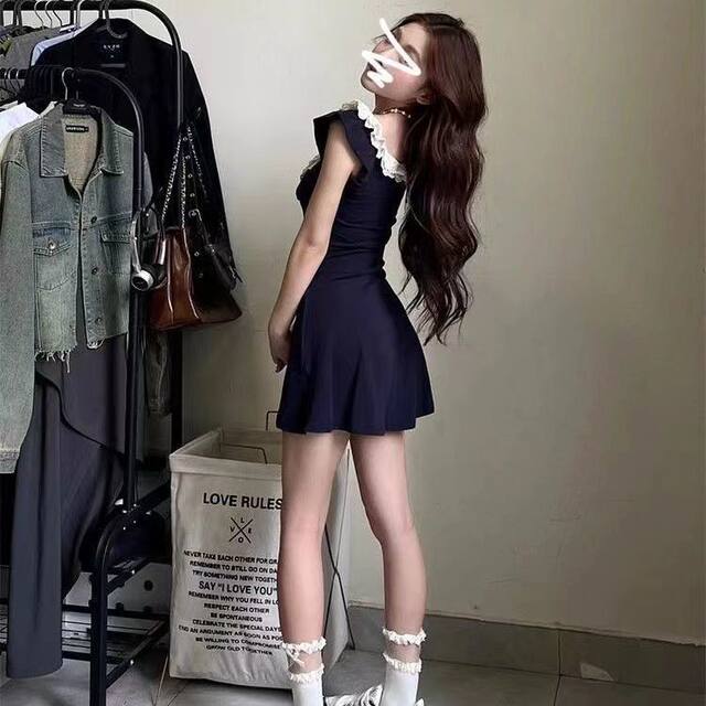 Summer French lace skirt beautiful French dress ສໍາ​ລັບ​ຄົນ​ຂະ​ຫນາດ​ນ້ອຍ​ແອວ​ໃຫມ່​ອອກ​ແບບ hip-hugging ສິ້ນ​ສັ້ນ​