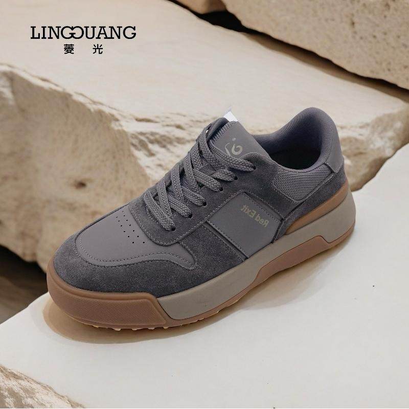 菱光2024秋季新款纯皮小白鞋厚底男士轻便登山鞋休闲鞋A43SD908,淘宝优惠券,粉丝福利购,淘宝优惠卷