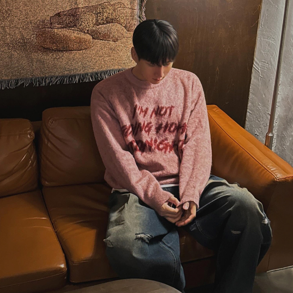 MRCYC马海毛套头圆领毛衣男冬季宽松保暖上衣韩系潮流印花针织衫,淘宝优惠券,粉丝福利购,淘宝优惠卷