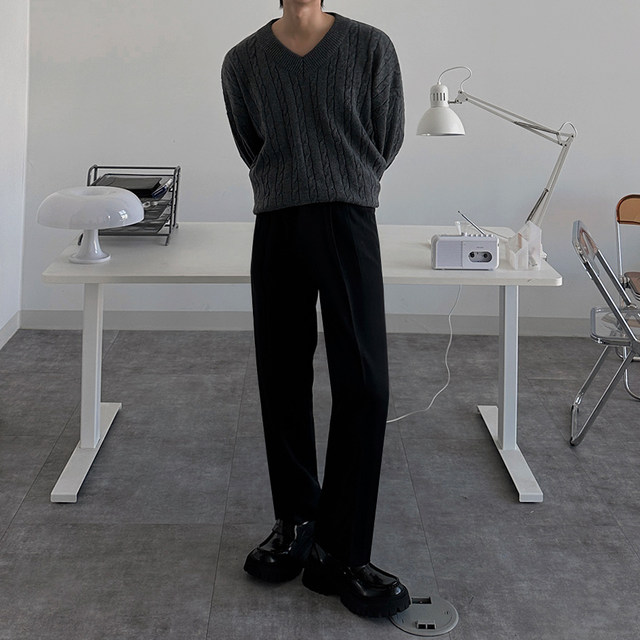 MRCYC Korean Loose V-neck Pullover Knitted Sweater