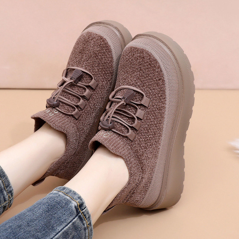 秋冬季厚底休闲鞋女防滑舒适妈妈鞋保暖棉鞋老北京布鞋乐福豆豆鞋,淘宝优惠券,粉丝福利购,淘宝优惠卷