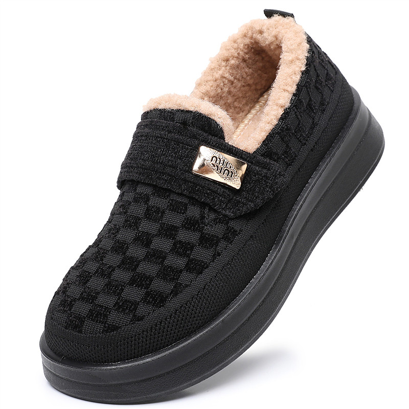 厚底秋冬季老北京布鞋女加绒保暖一脚蹬懒人鞋平底防滑妈妈鞋棉鞋,淘宝优惠券,粉丝福利购,淘宝优惠卷