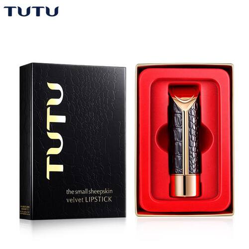 TUTU口红凸凸小羊皮哑光绒情丝绒唇膏持久保湿丝绒姨妈色豆沙色 - 图3