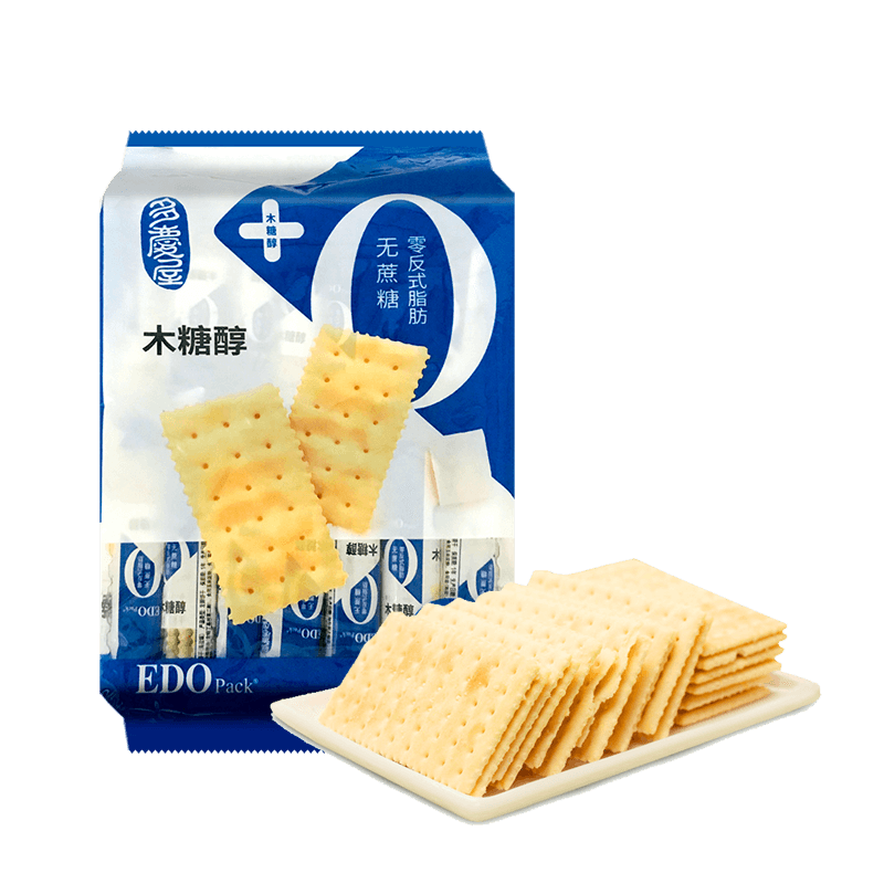 裸价临期 EDO pack木糖醇梳打饼干280g海盐味办公宿舍休闲零食 - 图2