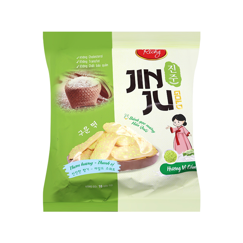 裸价临期 越南进口 RICHY JINJU蜂蜜味牛奶味金色米饼100g-145g - 图1