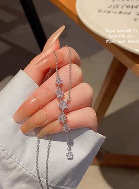 精致锆石五角星项链女轻奢小众设
