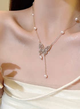 满天星精致锆石蝴蝶项链轻奢小众