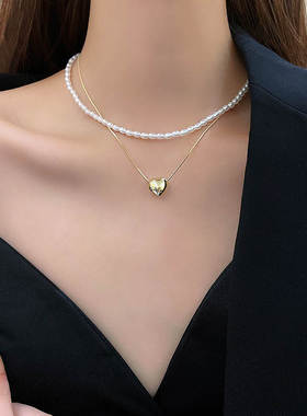 轻奢小众高级设计感双层珍珠项链