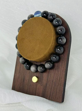 黑曜石海蓝宝手串蓝色高级感轻奢送礼原创小众设计2025新款手链