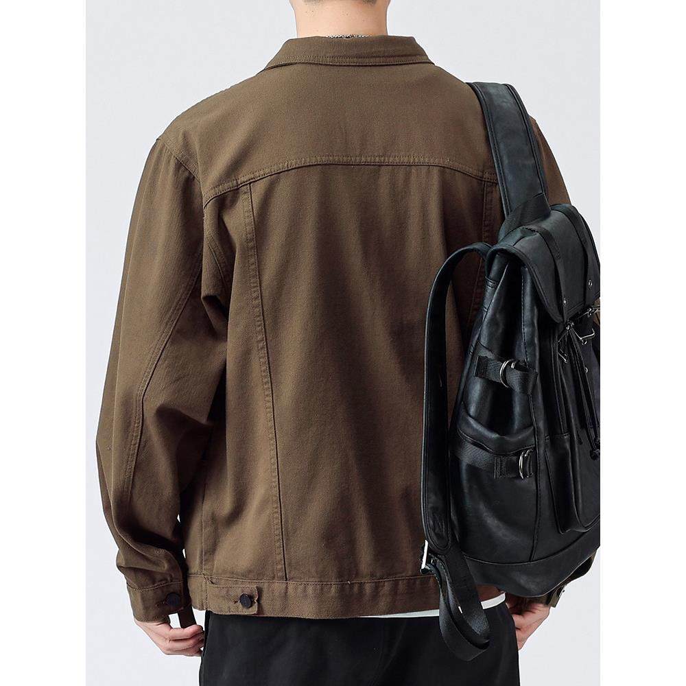 香港纯棉春秋牛仔夹克男装2025秋季新款男装覆古工装夹克男装,淘宝优惠券,粉丝福利购,淘宝优惠卷