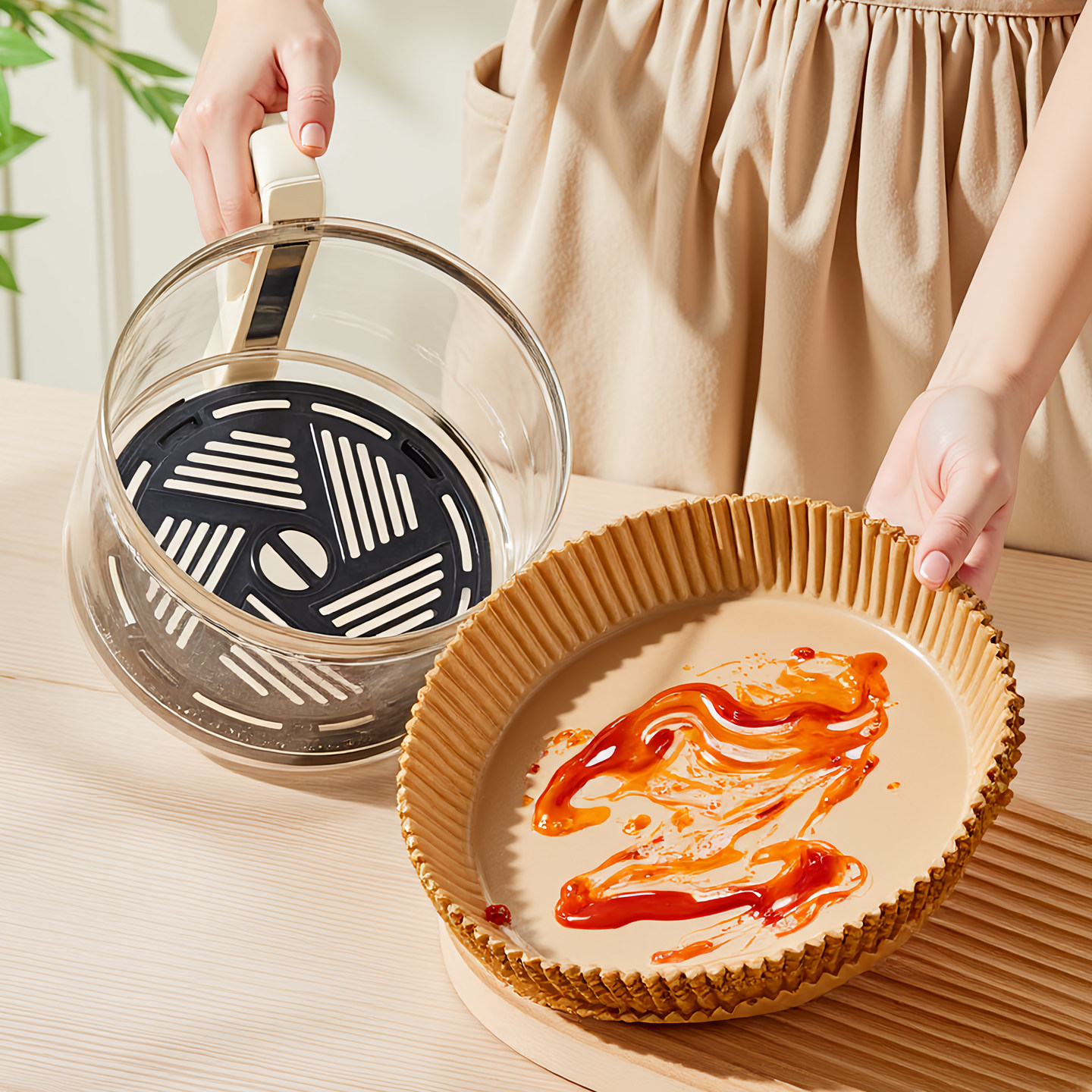 食品级空气炸锅专用纸圆形加厚电炸锅烤盘垫纸硅油纸食物吸油纸托,淘宝优惠券,粉丝福利购,淘宝优惠卷