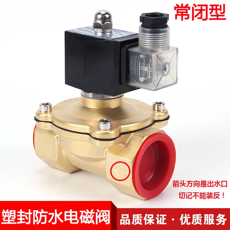 防水全铜常闭电磁阀开关阀AC220V水阀DC24V气12V4分6分1寸2寸线圈 - 图2