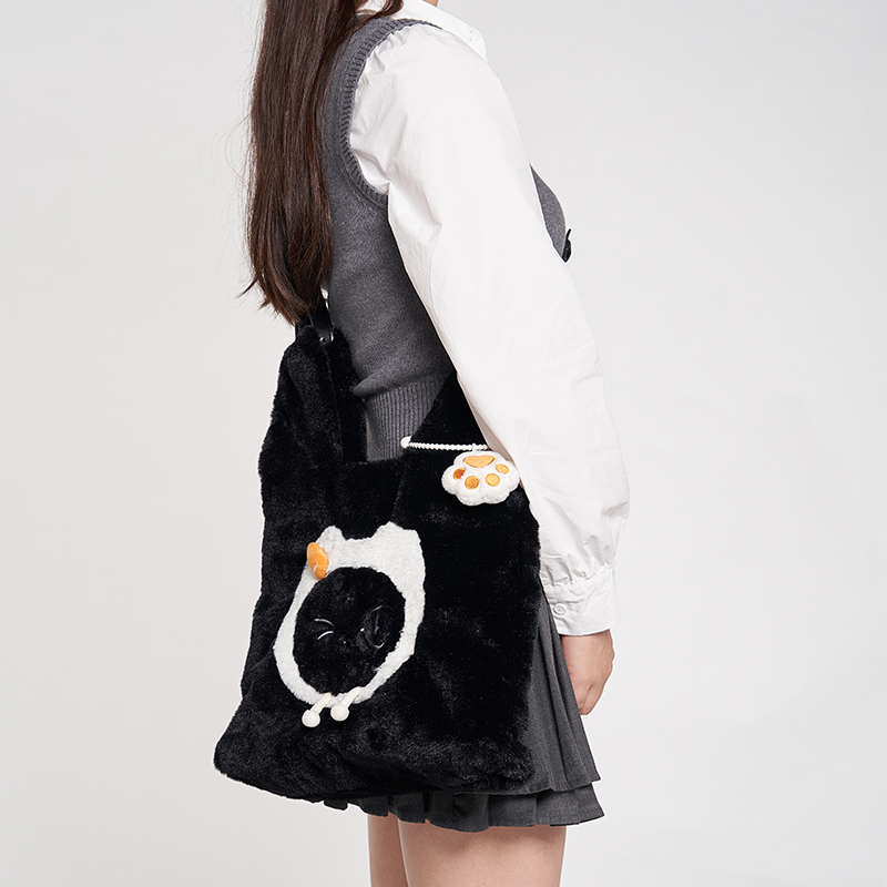 大英博物馆安德森猫毛茸茸萌猫手拎包单肩斜挎包闺蜜生日礼物女生 - 图2