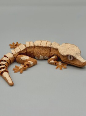 DIY定制-Crested Gecko 睫角守宫 仿生关节可动逼真科教模型标本