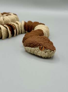 DIY定制-Copperhead Snake 铜头蝮蛇仿生模型全关节可动仿生科教