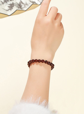 晶东珠宝 4A天然石榴石手链 时尚简约女人石招桃花女生手串批发