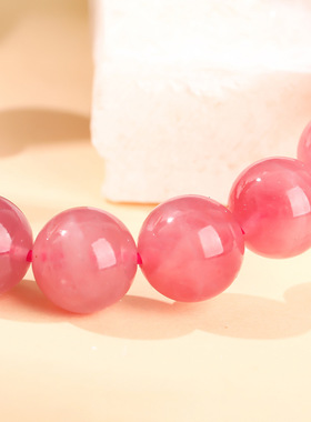 晶东珠宝7A级天然老矿紫色马达加斯加粉晶手链女生高级感单圈手饰