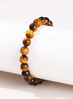 晶东珠宝 5A天然黄虎眼石手链欧美跨境虎睛石时尚男女款手串批发