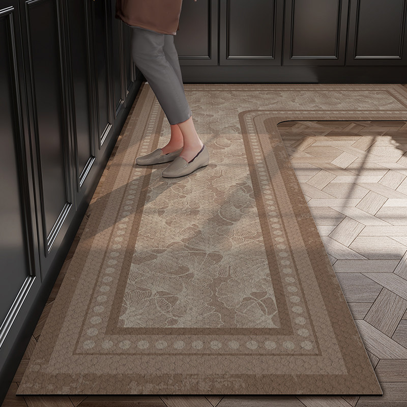 2025新款L形可擦免洗地垫厨房专用防滑防油脚垫复古美式整铺定制,淘宝优惠券,粉丝福利购,淘宝优惠卷