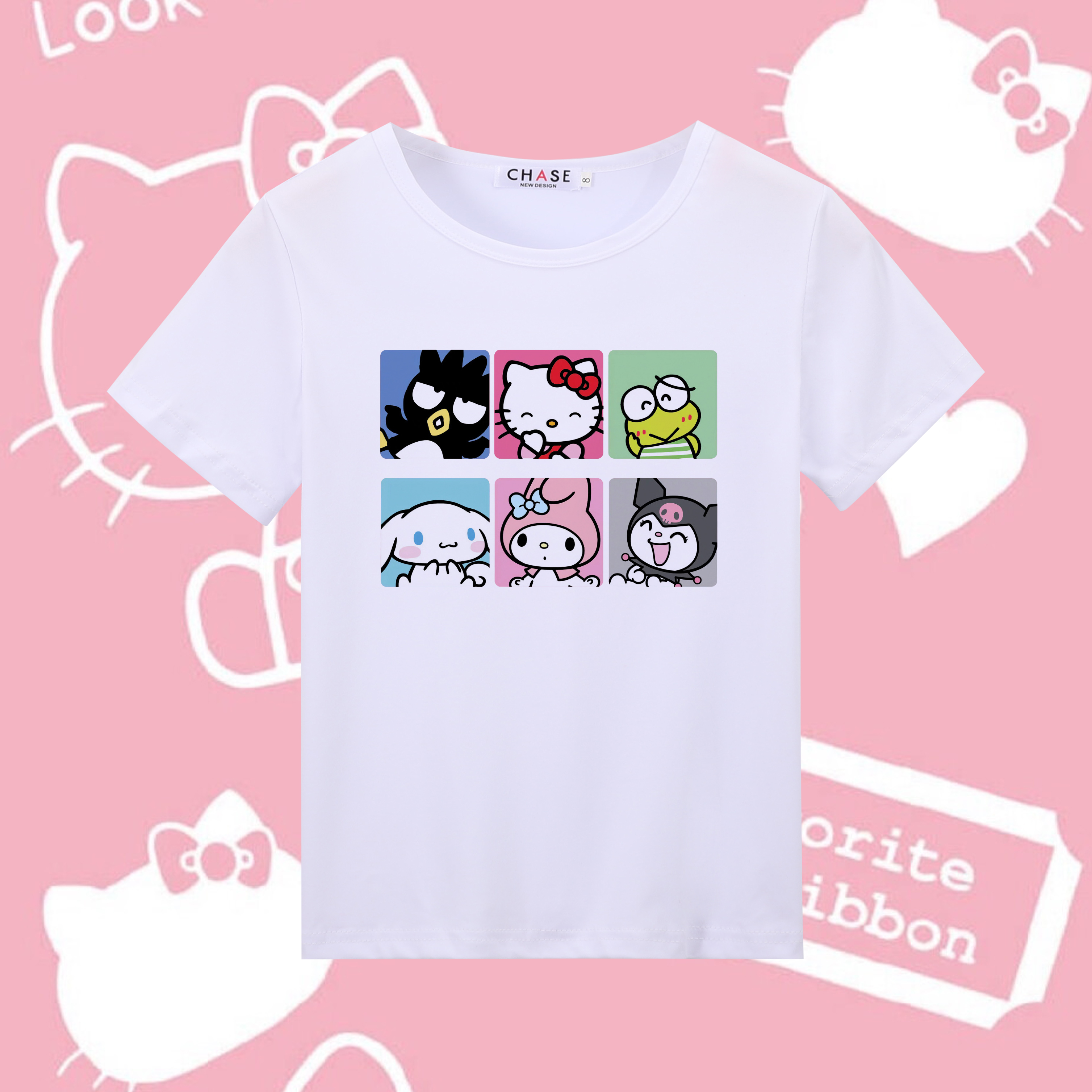 可爱日系少女kt猫hello kitty凯蒂猫女童学生上衣短袖T恤衫衣服装