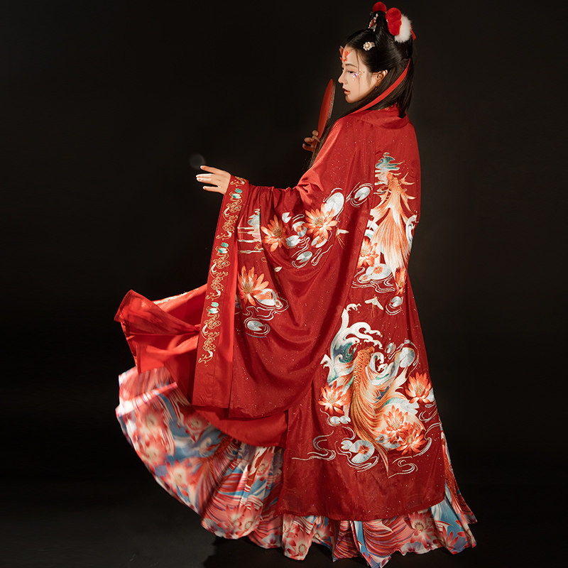 序绘原创锦鲤重工绣花大袖披风汉服 序绘汉服