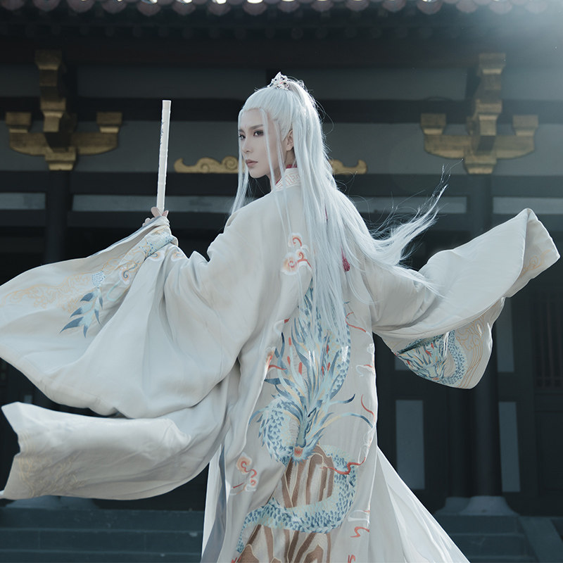 序绘原创龙盘云水交领大袖披风汉服 序绘汉服