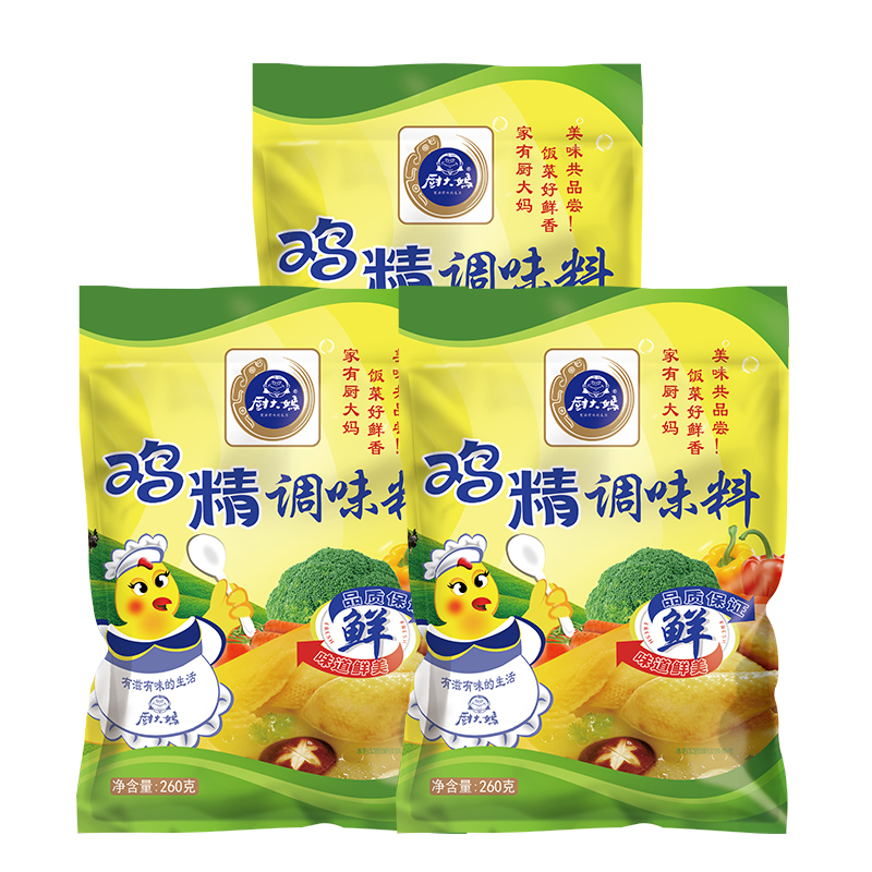 厨大妈鸡精260g*3袋（加送 1包实发4包）鸡精调味料厨大妈食品旗舰店