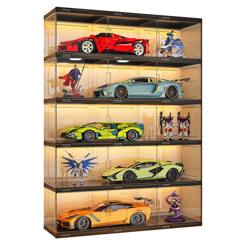 手办展示柜家用亚透明克力适用乐高大摆件盲盒模型积木玩具陈列柜 - 图0