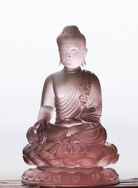 琉璃释迦摩尼佛紫色佛像摆件办公室客厅摆放佛堂寺庙供佛佛具用品