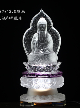 琉璃背板观音底座摆件佛具