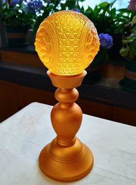 般若花琉璃佛具套装供具用品摆件居家客厅佛堂寺庙佛前香炉供灯