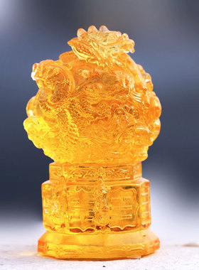 时来运转琉璃老虎风水礼品摆件