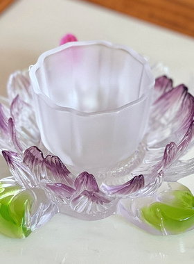 琉璃菊花烛台工艺品中式禅意