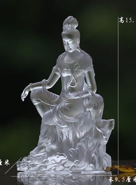 琉璃贴金自在寺庙观世音菩萨佛具