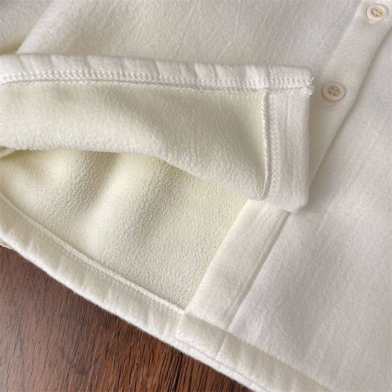 2025秋冬花边翻领一体绒衬衫加厚打底衫女童上衣棉宝宝娃娃领加绒,淘宝优惠券,粉丝福利购,淘宝优惠卷