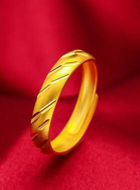18k镀金色戒指女款活口可调节