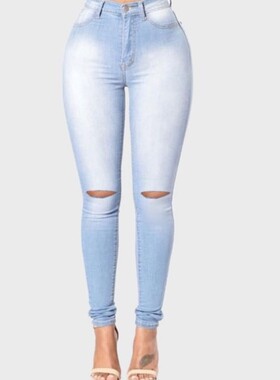 New Women's Stretch Jeans Pencil Pants Denim High Waist girl