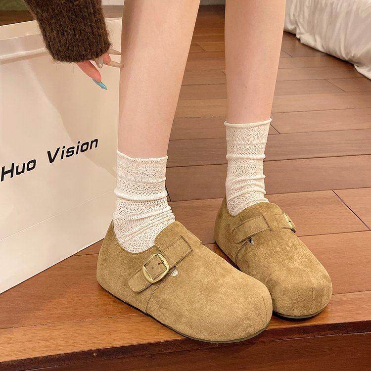 厚底勃肯鞋女棉鞋2026春秋新款火内增高加绒一脚蹬单鞋0115w,淘宝优惠券,粉丝福利购,淘宝优惠卷