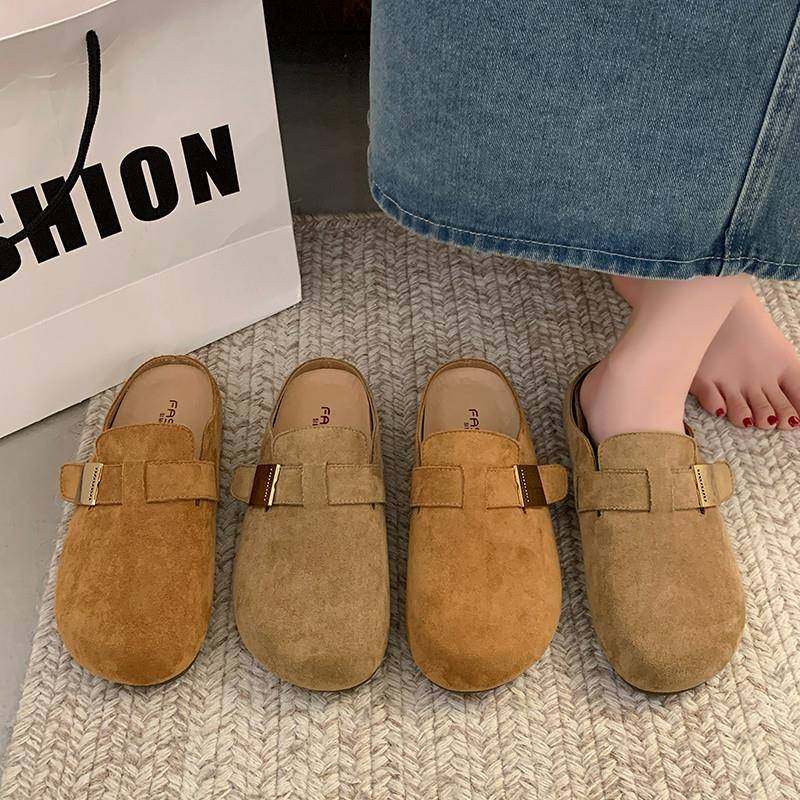 覆古勃肯鞋包头半拖鞋女2026春新款平底一脚蹬软底百搭博肯0115w,淘宝优惠券,粉丝福利购,淘宝优惠卷