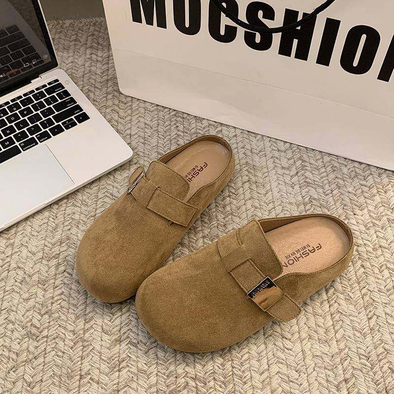 覆古勃肯鞋包头半拖鞋女2026春新款平底一脚蹬软底百搭博肯0115w,淘宝优惠券,粉丝福利购,淘宝优惠卷