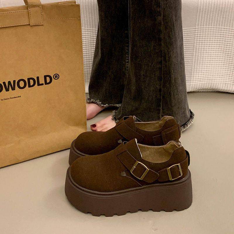 2026年新款春秋松糕厚底勃肯鞋女鞋靴加绒乐福鞋毛毛棉鞋女0115w,淘宝优惠券,粉丝福利购,淘宝优惠卷