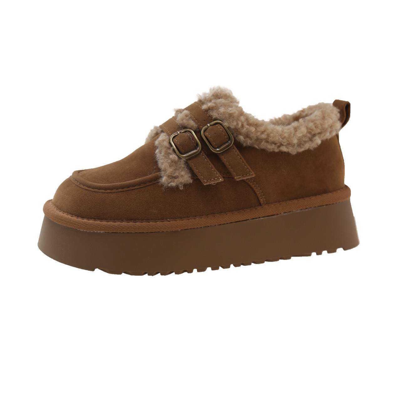 厚底靴女春秋外穿2026年新款一脚蹬乐福鞋加绒加厚勃肯棉鞋0115w,淘宝优惠券,粉丝福利购,淘宝优惠卷