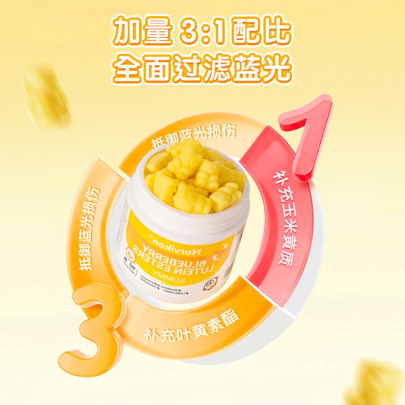 诺维肯叶黄素软糖蓝莓叶黄素酯儿童护青少年成人官方正品眼睛先目,淘宝优惠券,粉丝福利购,淘宝优惠卷