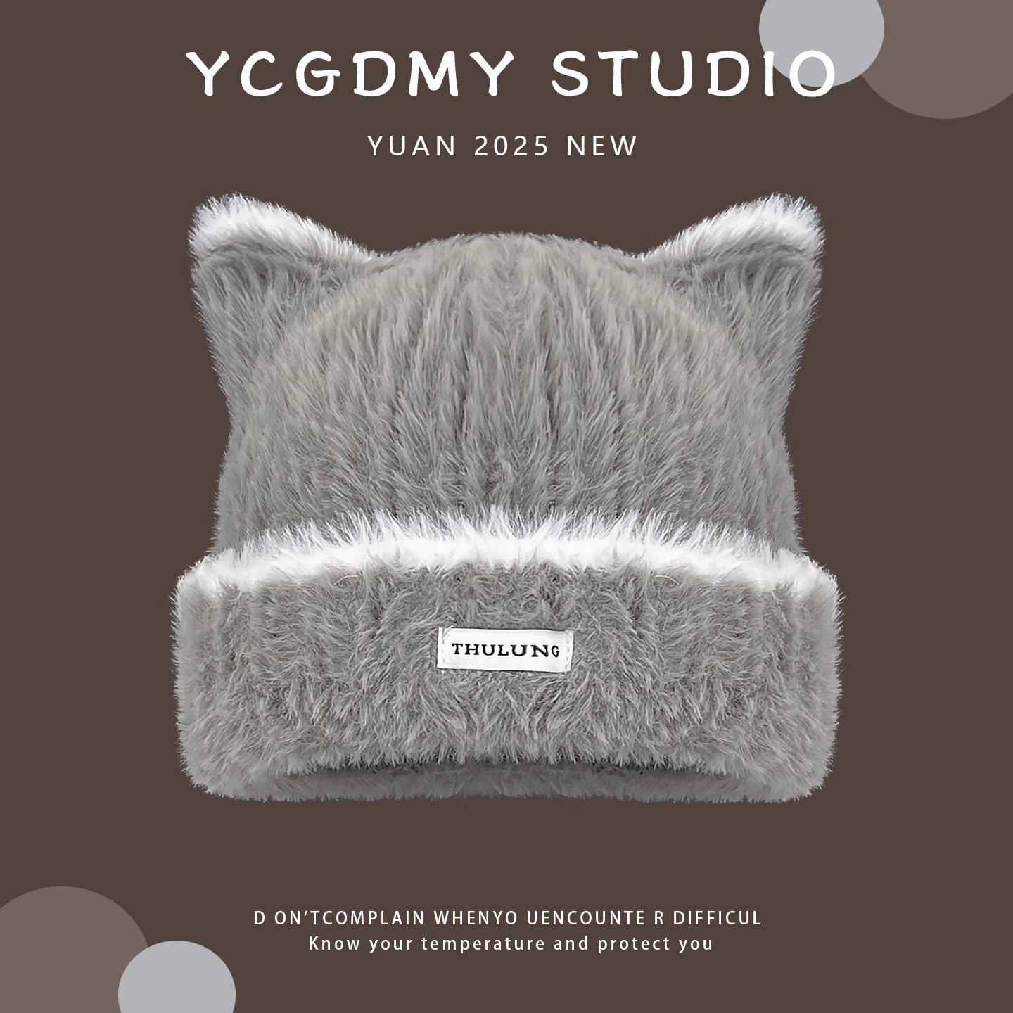 日系可爱猫耳朵毛绒针织毛线帽子女冬季加厚保暖护耳显脸小包头帽,淘宝优惠券,粉丝福利购,淘宝优惠卷