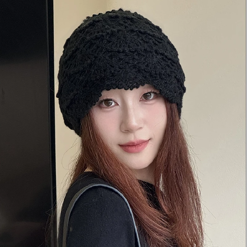 手工钩花针织帽子女2025新款秋冬季日系百搭保暖冷帽显脸小包头帽,淘宝优惠券,粉丝福利购,淘宝优惠卷