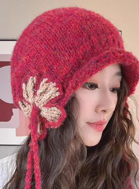 2026新款手工钩织流苏针织帽子女