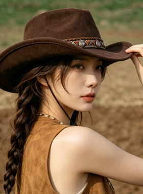 夏季西部牛仔帽女防晒显脸小